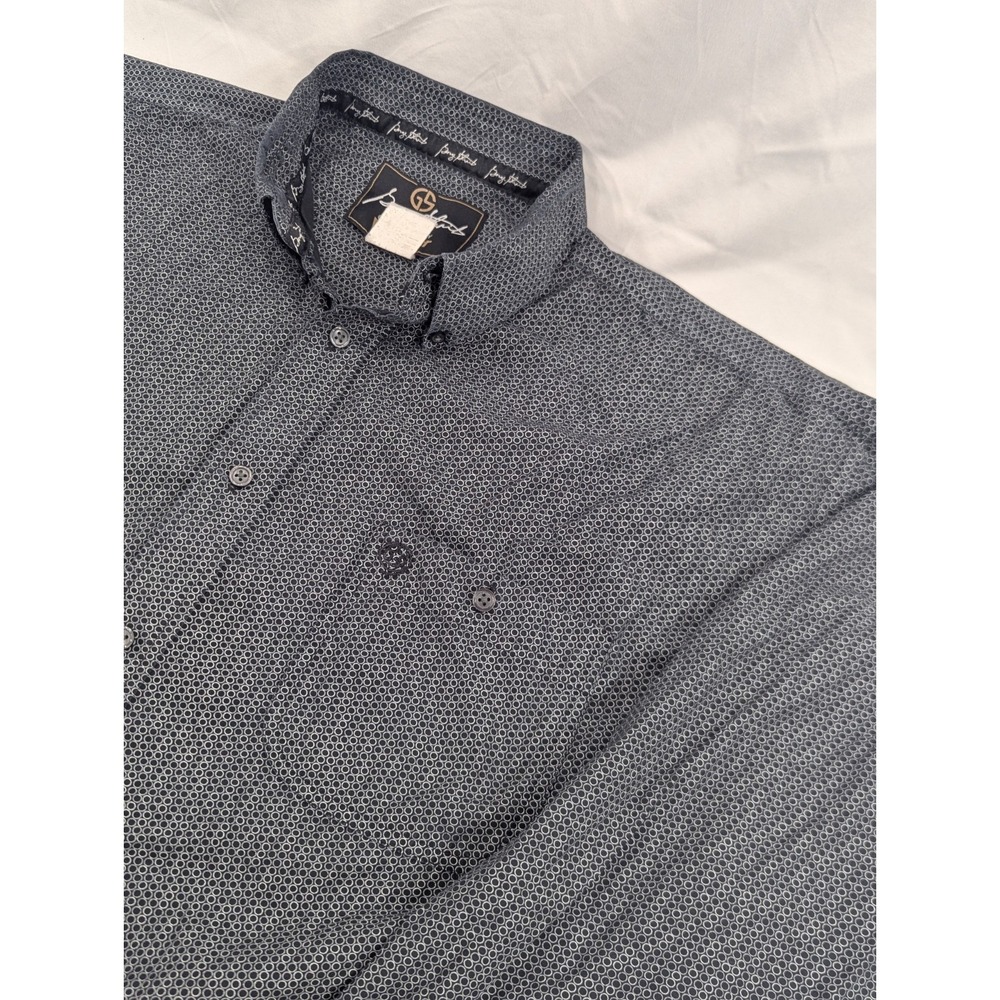 George Strait Wrangler Shirt Mens 2XL Chain Metal Button Down Western Cowboy